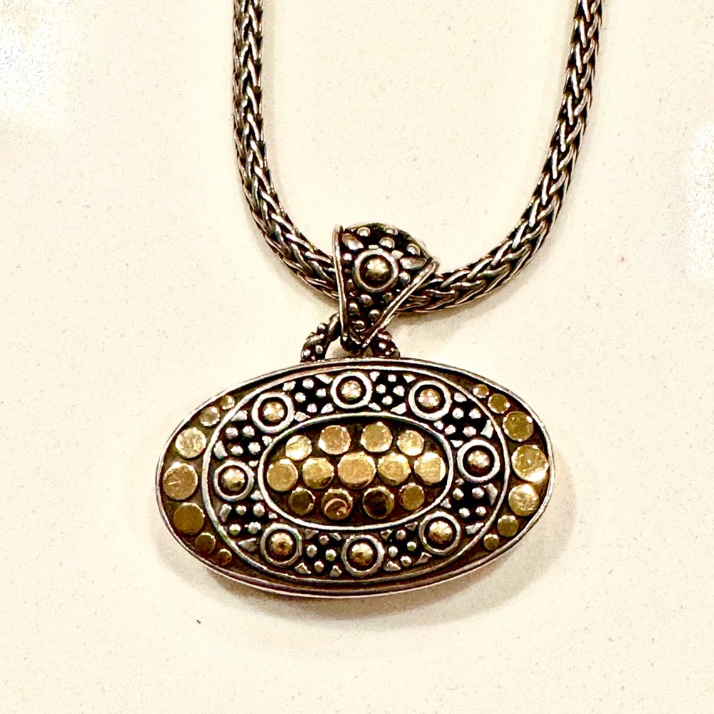 John Hardy Two-Tone Jaisalmer Gold and Sterling Silver Pendant & Chain